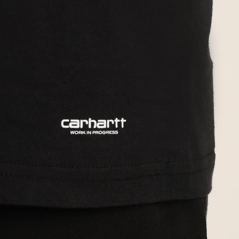 мужская черная футболка Carhartt WIP Standart Crew Neck T-Shirt I029370-black/black - цена, описание, фото 2